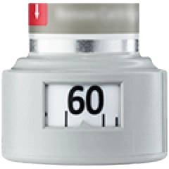 Indikátor dávek ukazuje, kolik vstřiků zbývá.